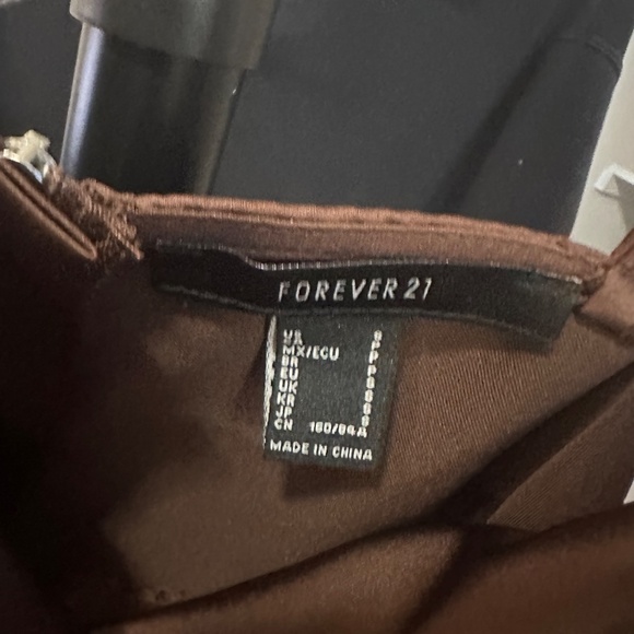 Brown Satin F21 Shirt - Picture 2 of 3